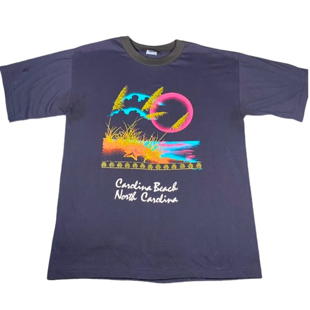Vintage T-Shirt Men’s Large Single Stitch Made In USA Destination Tee Beach NC